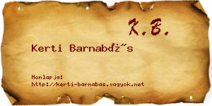Kerti Barnabás névjegykártya