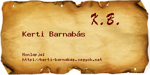 Kerti Barnabás névjegykártya