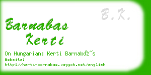 barnabas kerti business card